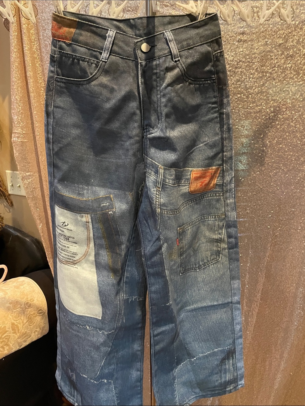 Relaxed Patchwork Indigo Jeans